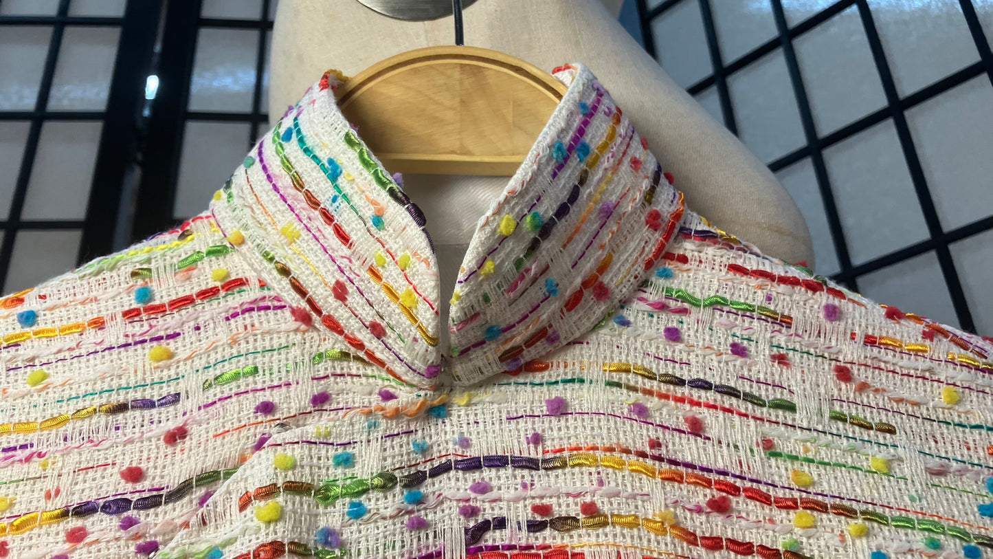 🌈 Regenbogen-Tweed-Cheongsam