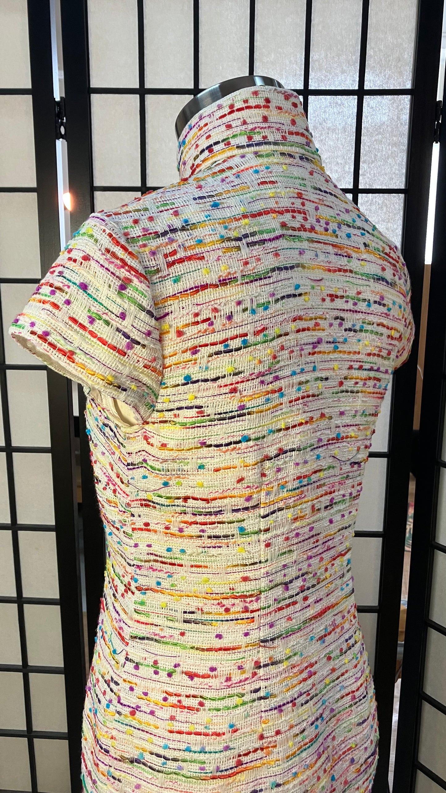 🌈 Regenbogen-Tweed-Cheongsam