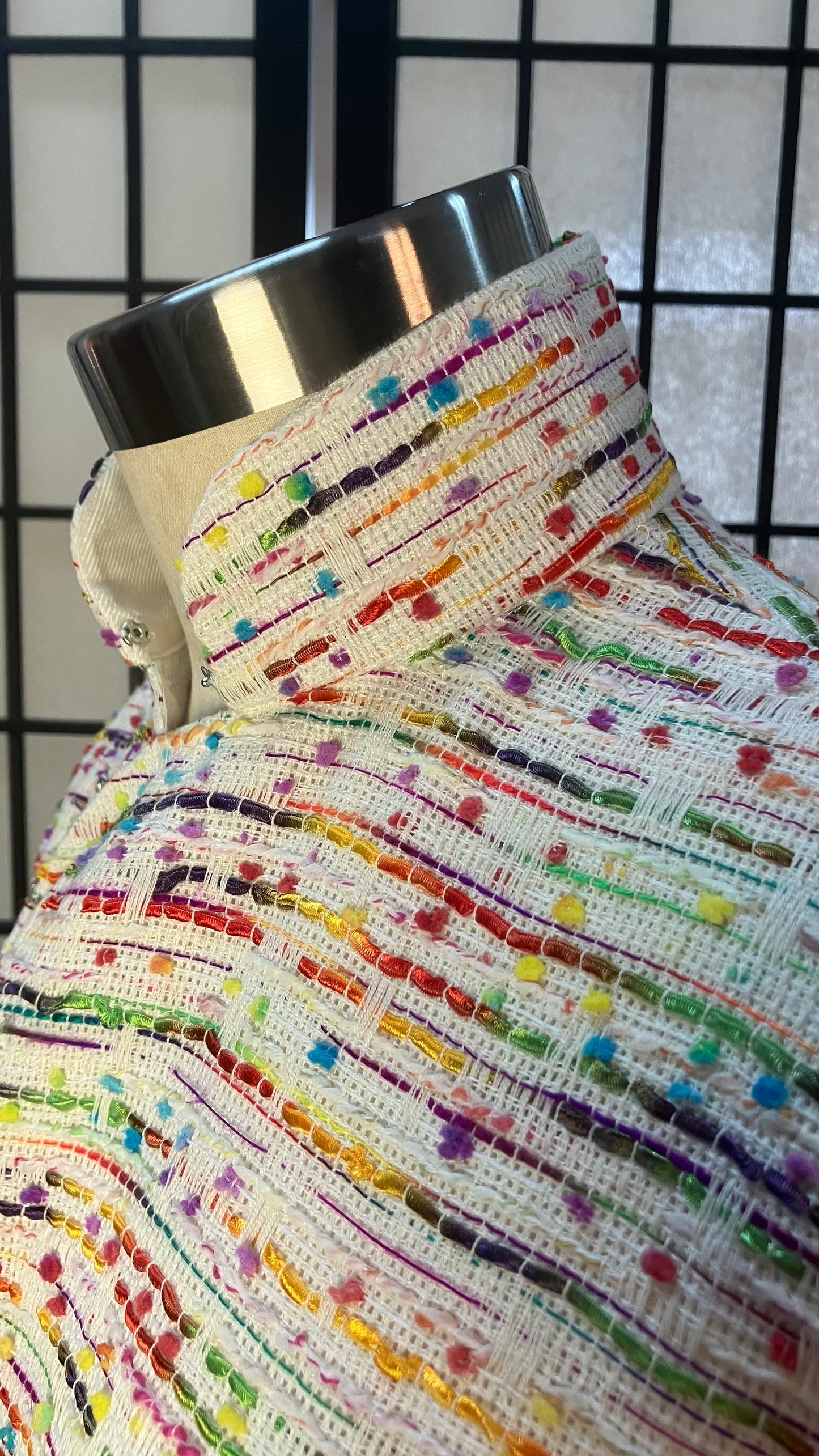 🌈 Regenbogen-Tweed-Cheongsam
