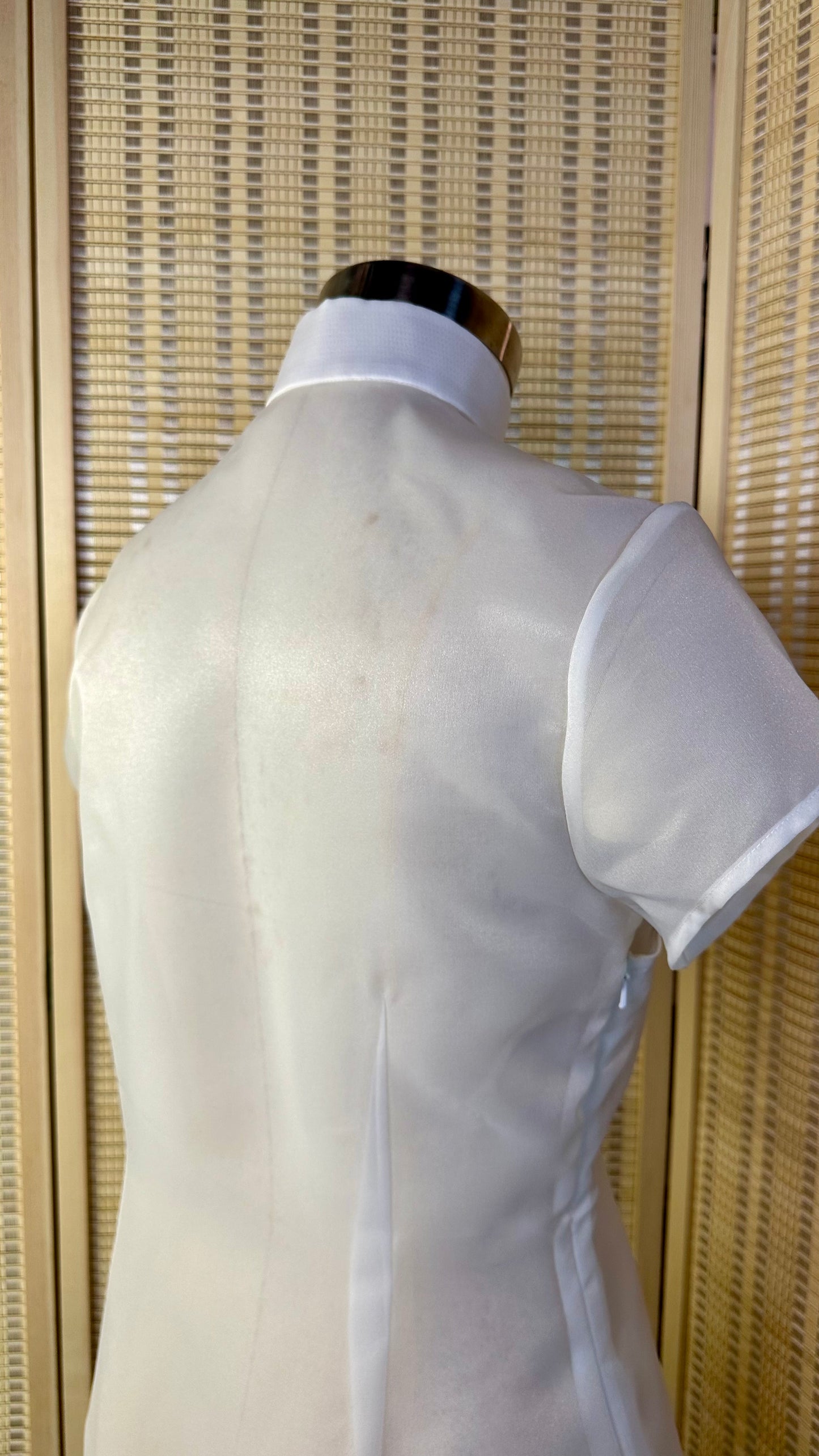 🤍 Schimmerndes Organza-Cheongsam