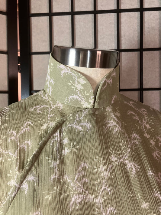 🌿 Vine Sheer chiffon Cheongsam - 企直啲 Stand Tall D