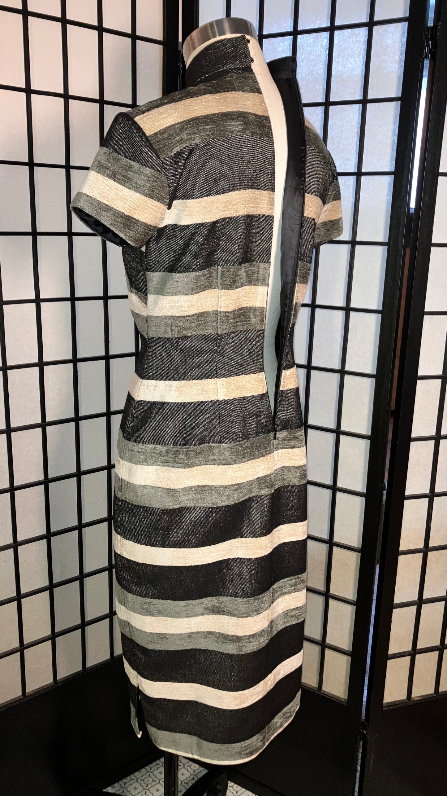 🦓Mono corduroy Jacquard stripe Cheongsam