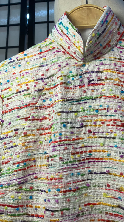 🌈 Rainbow Tweed Cheongsam