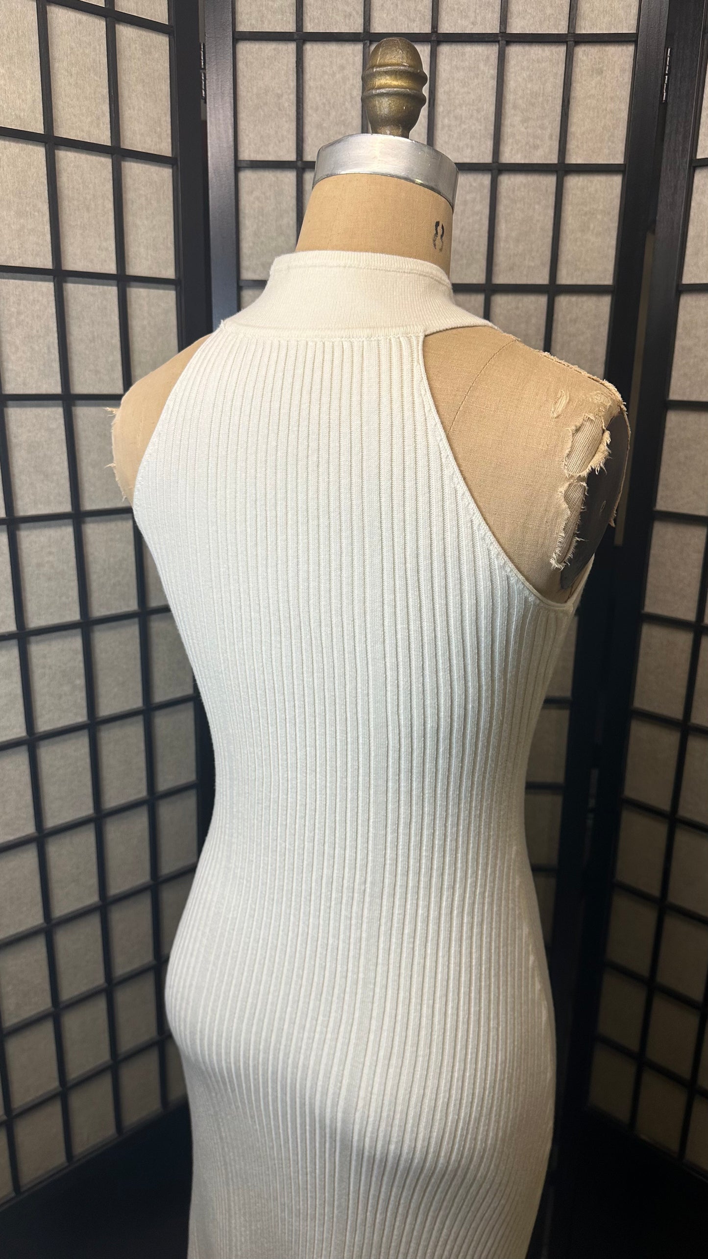 ❄️ Wool Knit stretch thicc white Qipao dress