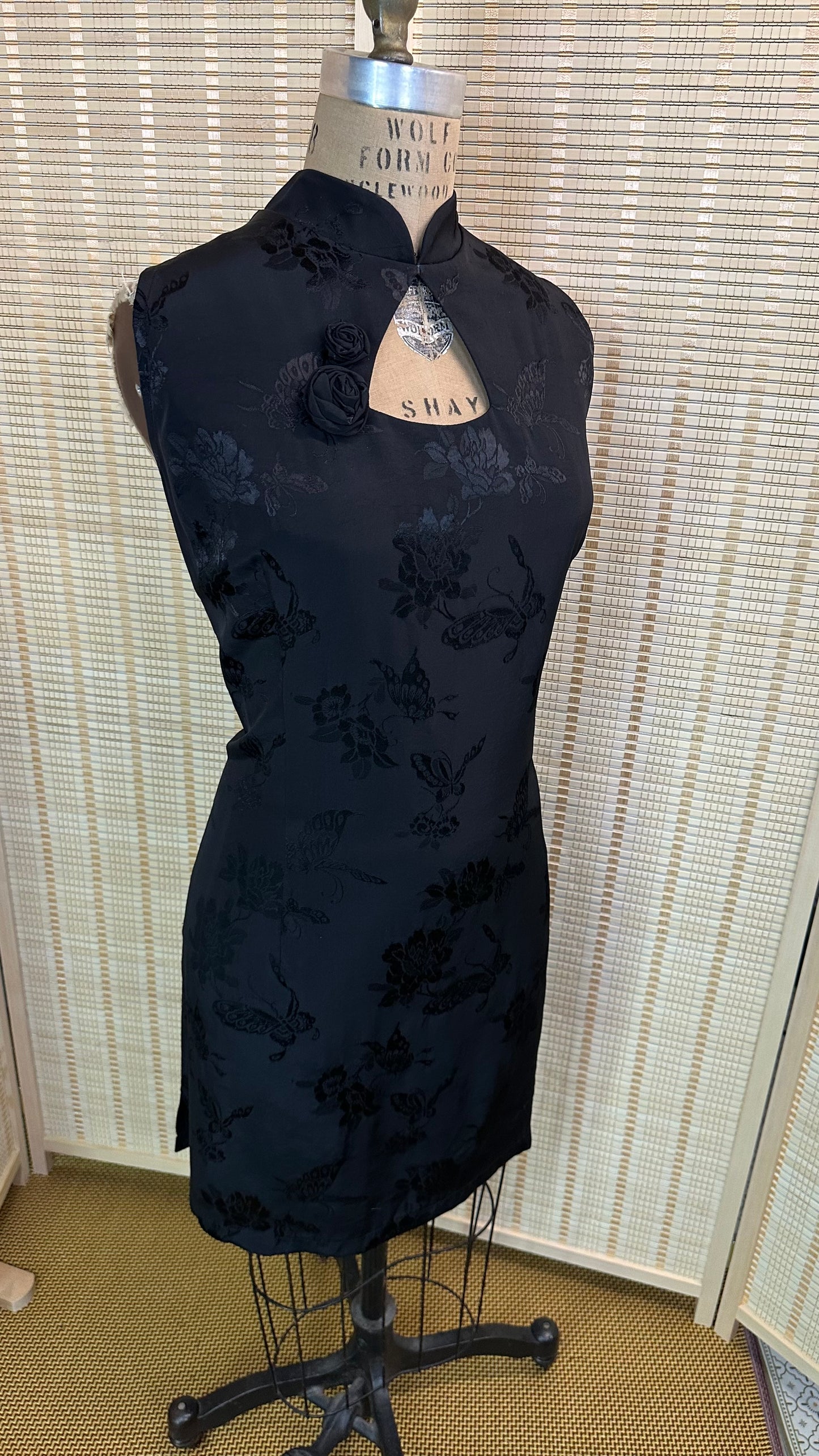 ♠️ Black Brocade modern Qipao dress