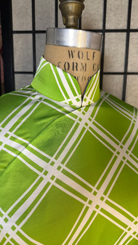 ❇️ Green diagonal checker CheongSam