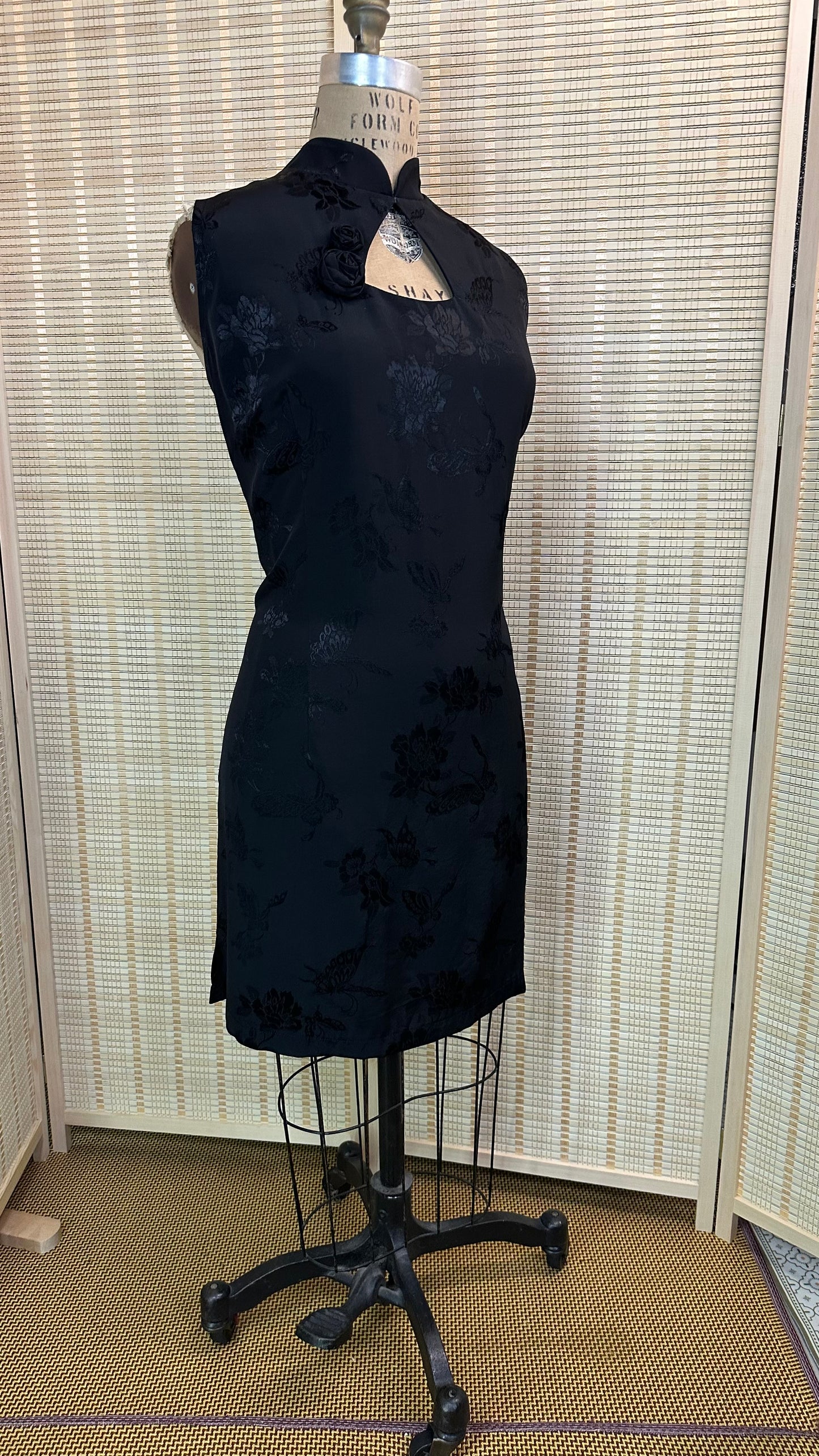 ♠️ Black Brocade modern Qipao dress