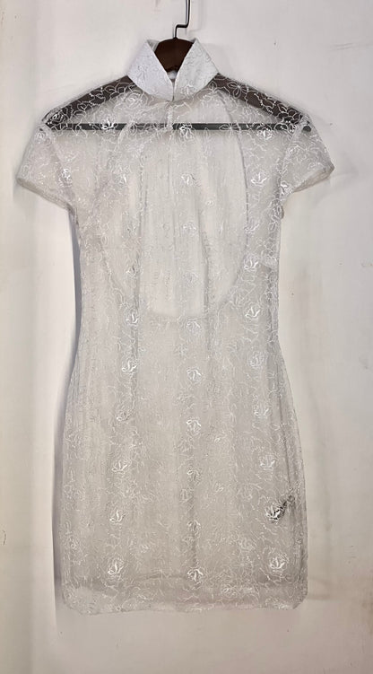 🤍 Transparent White Lace Cheongsam