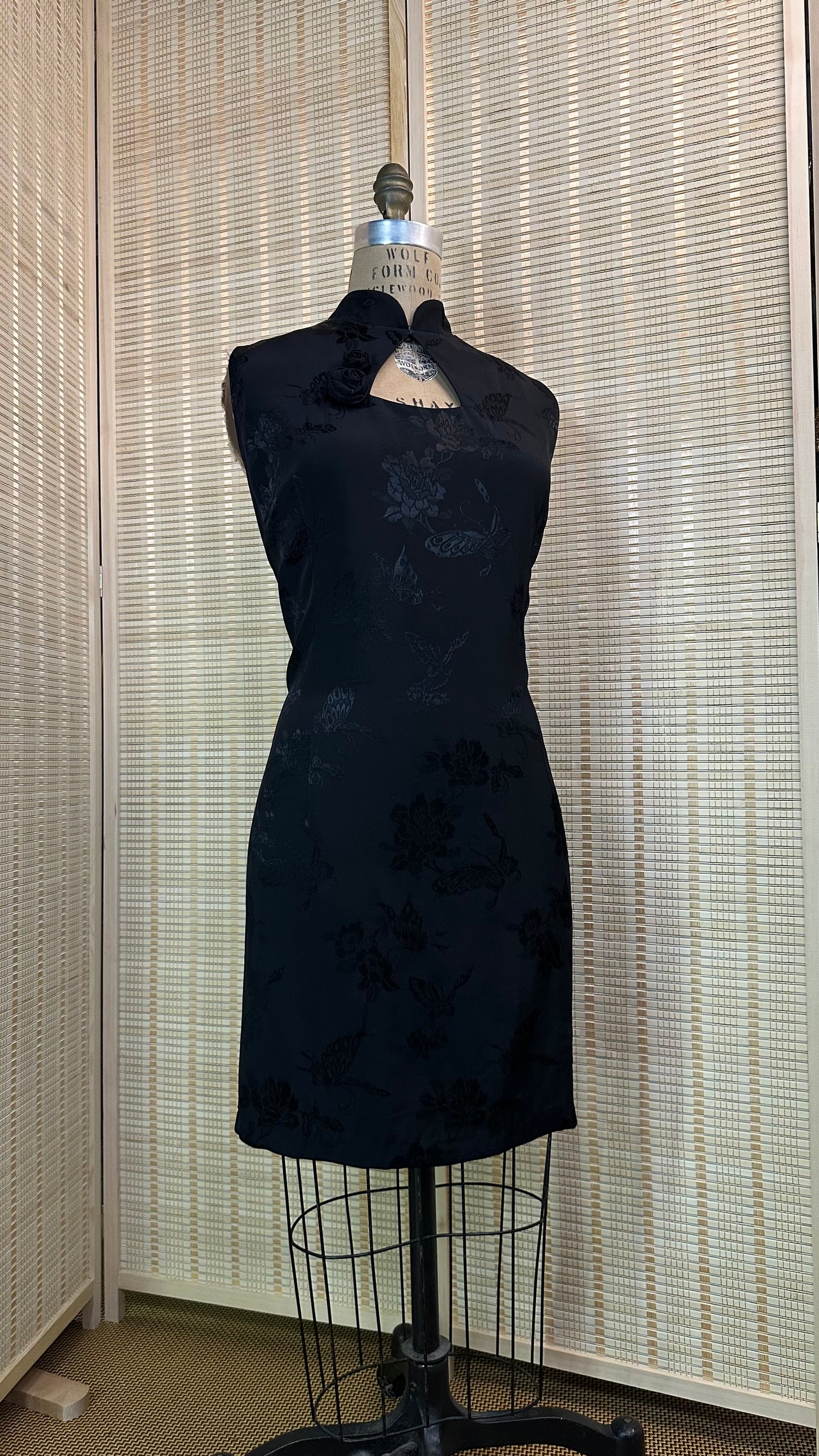 ♠️ Black Brocade modern Qipao dress