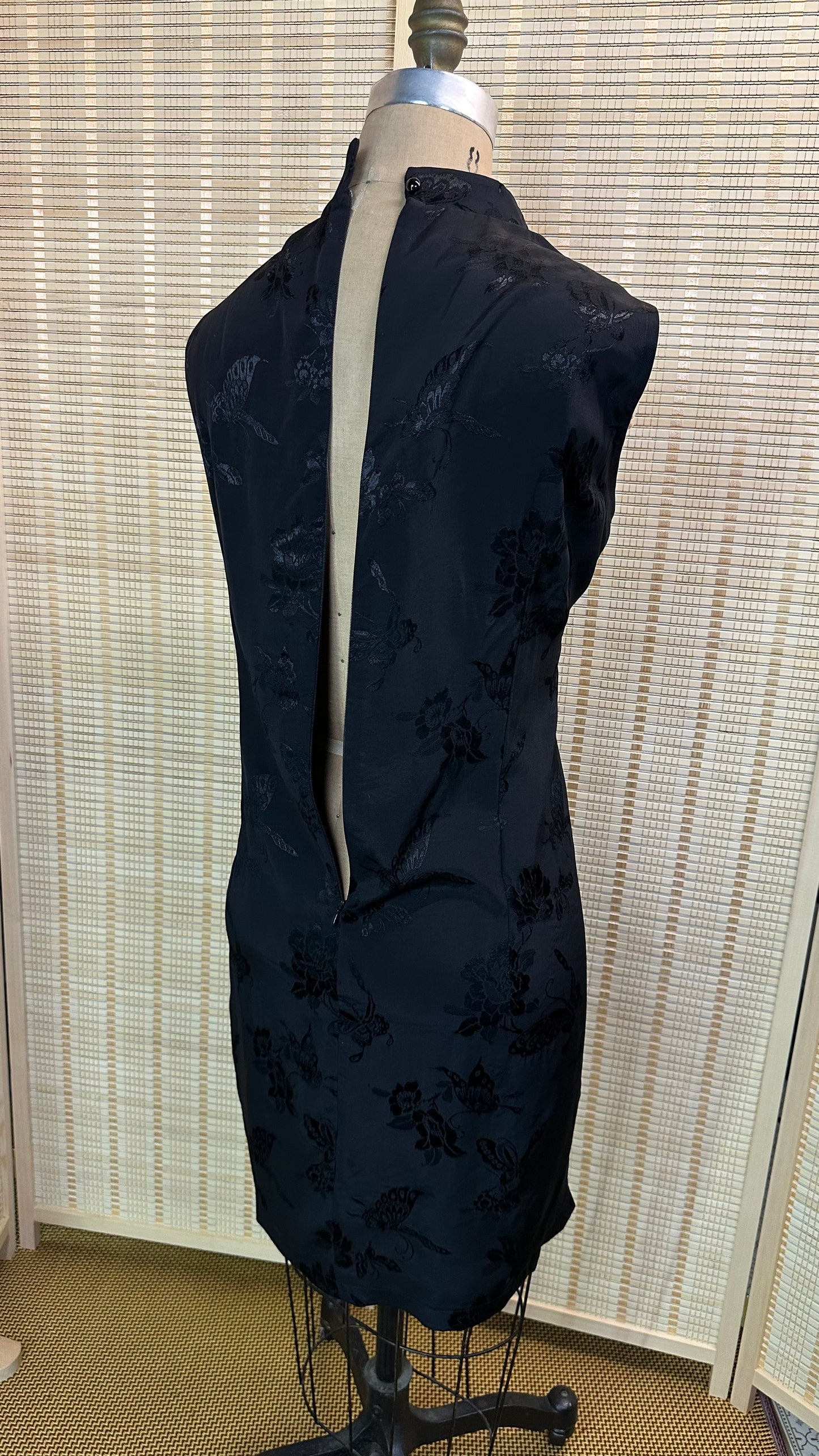 ♠️ Black Brocade modern Qipao dress