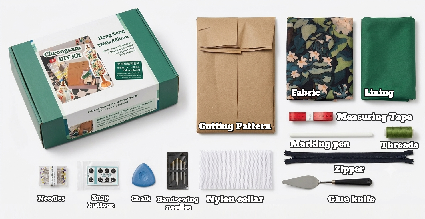 Cheongsam DIY Kit: 🇭🇰Hong Kong 1960s Edition [Pre-Order] - 企直啲 Stand Tall D