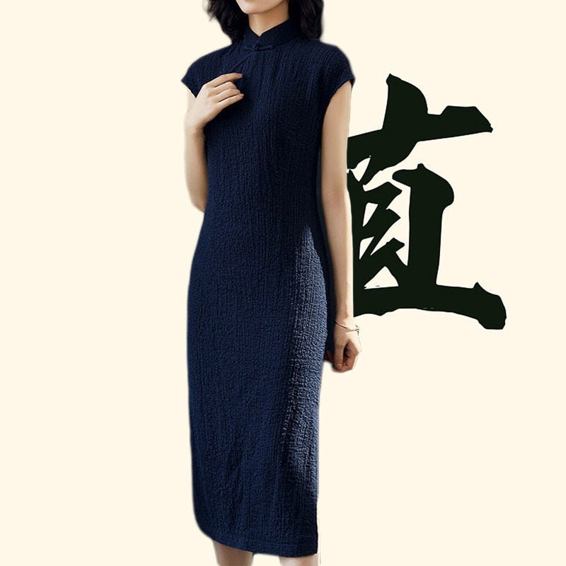 😌 Chill Stretch Everyday modern Qipao dress - 企直啲 Stand Tall D