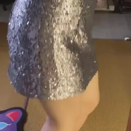 Disco ball Skirt | Silver sequins sparkling [Tailor-Made] | ANY size ,plus size,  custom length waist style cutting a line pencil metallic