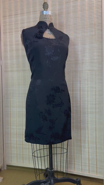 ♠️ Black Brocade modern Qipao dress