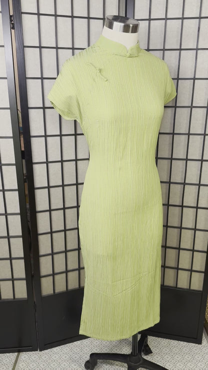 🥑 Stretchy Avocado Green modern Qipao dress