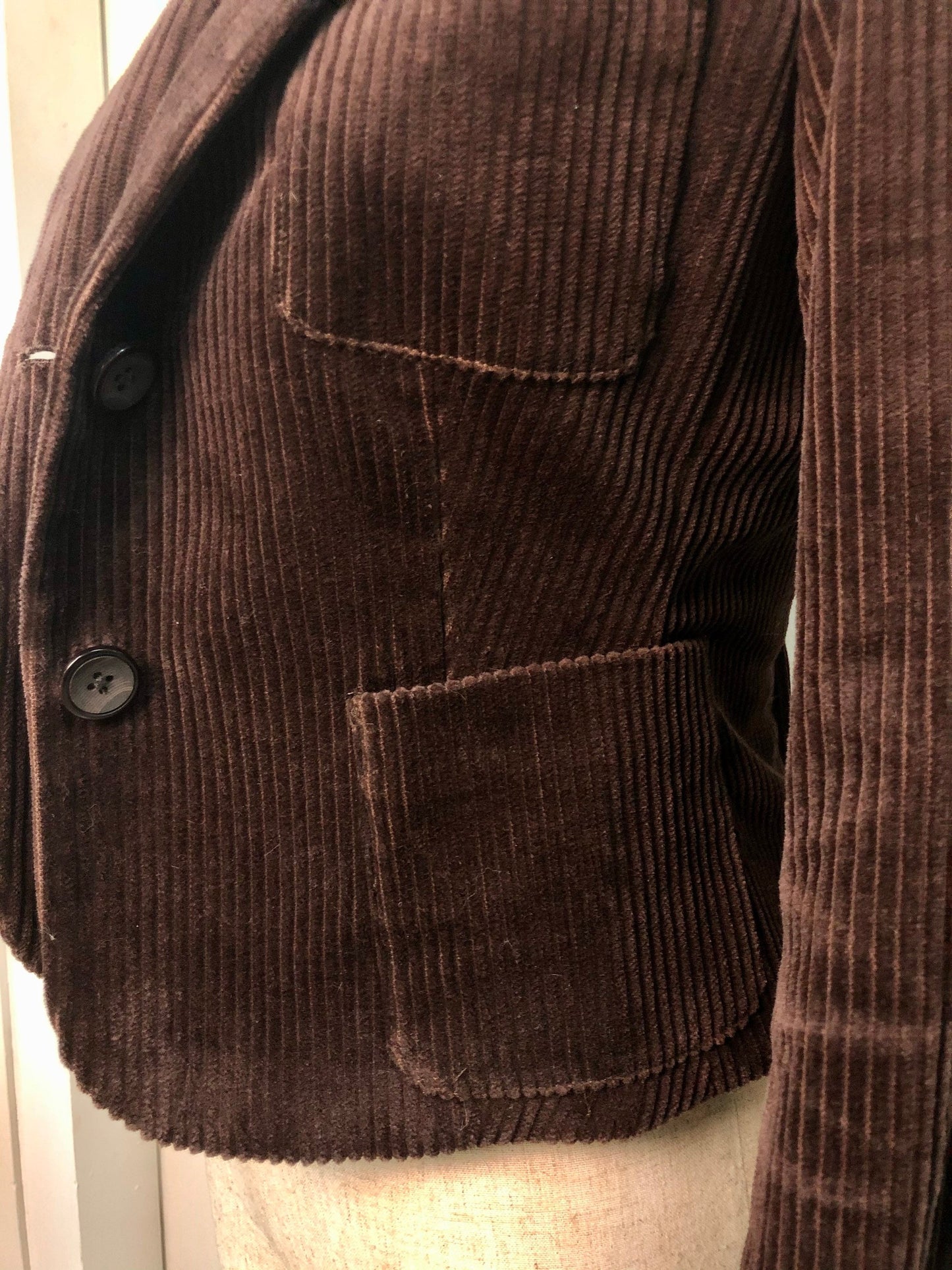 Short Jacket [Tailor-Made] (Fully Lined) | Brown cotton Corduroy lined with silk | or any fabric you want | plus size custom made to measure - 企直啲 Stand Tall D