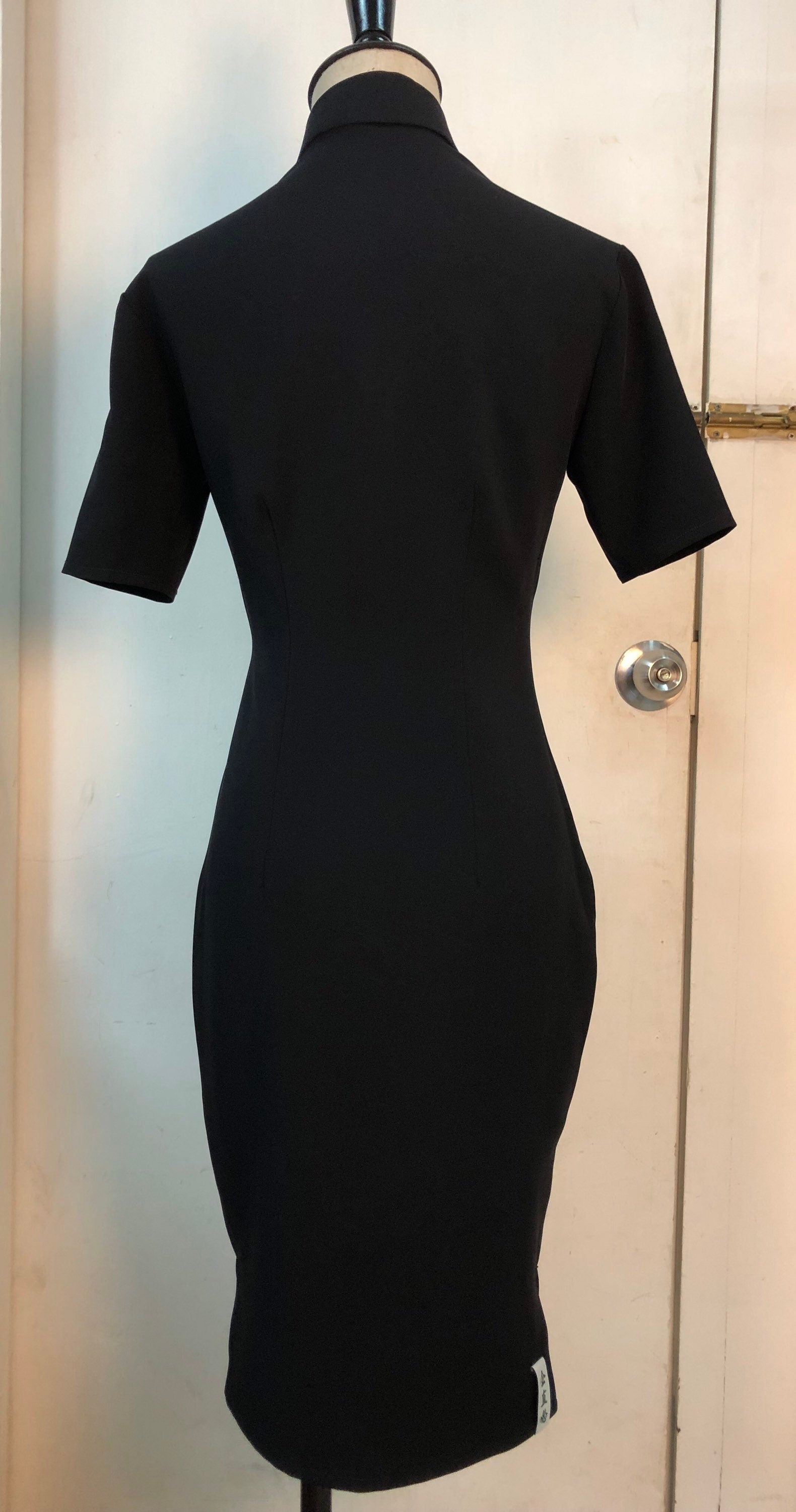 1960s Hong Kong style Little Black CheongSam Dress [Tailor-Made] Wool blend easy daily wear formal casual make to your measurments any size - 企直啲 Stand Tall D