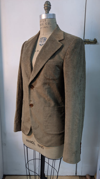 Corduroy Jacket [Tailor-Made] (Bemberg Lined) | Brown stripes texture cotton textile | bespoke make to measure tailor made jacket customize - 企直啲 Stand Tall D