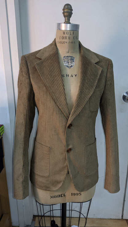 Corduroy Jacket [Tailor-Made] (Bemberg Lined) | Brown stripes texture cotton textile | bespoke make to measure tailor made jacket customize - 企直啲 Stand Tall D