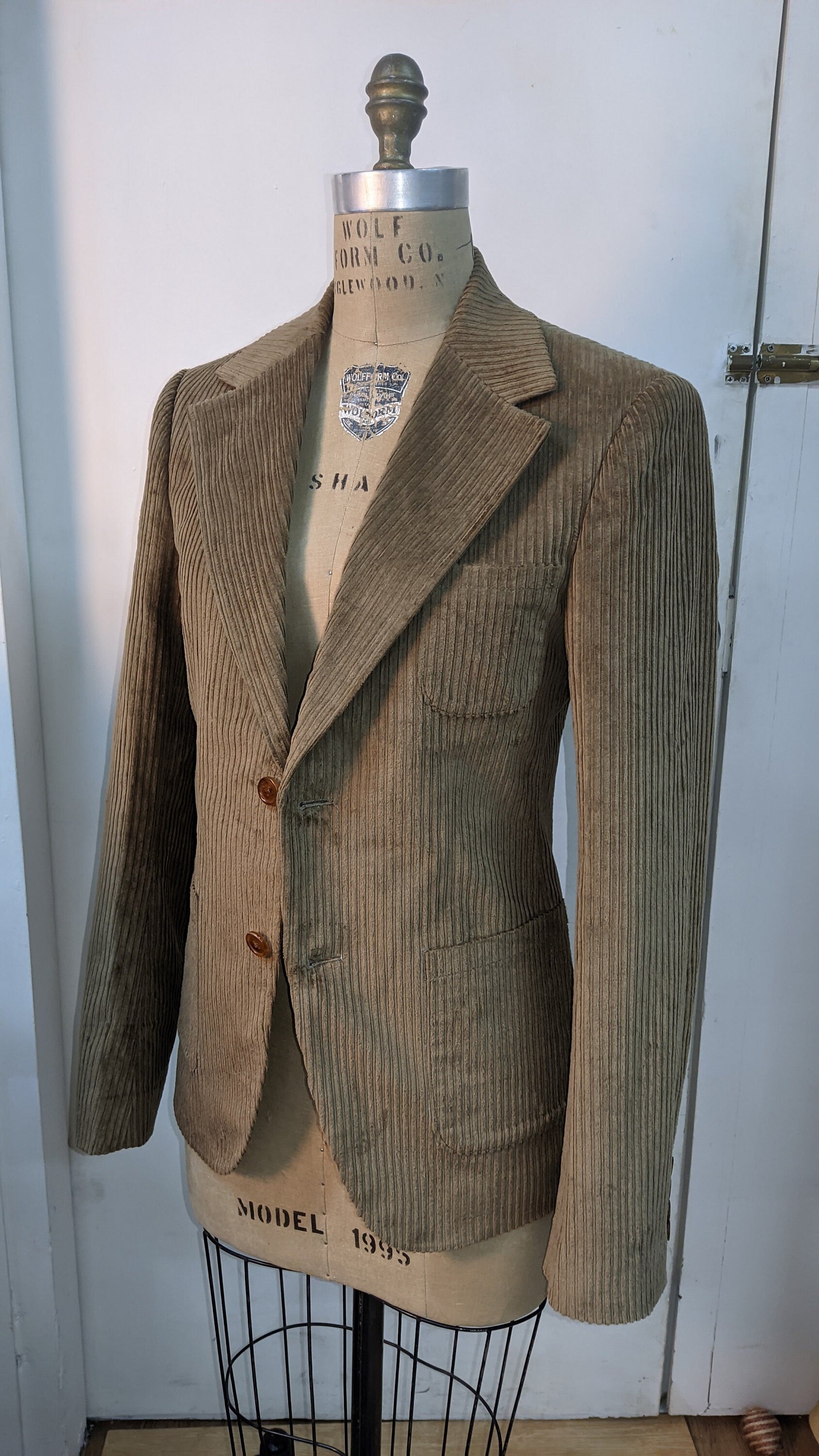 Corduroy Jacket [Tailor-Made] (Bemberg Lined) | Brown stripes texture cotton textile | bespoke make to measure tailor made jacket customize - 企直啲 Stand Tall D