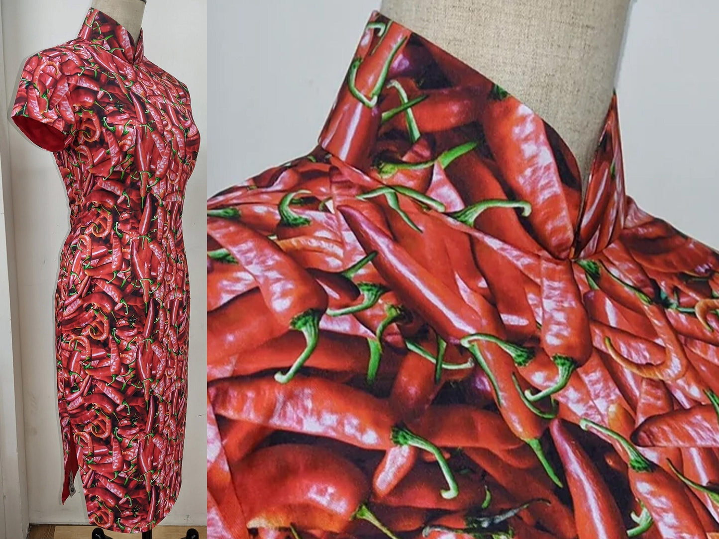 🌶️Spicy Hot chilli Pepper Cheongsam - 企直啲 Stand Tall D