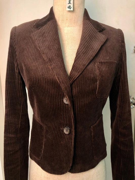 Short Jacket [Tailor-Made] (Fully Lined) | Brown cotton Corduroy lined with silk | or any fabric you want | plus size custom made to measure - 企直啲 Stand Tall D