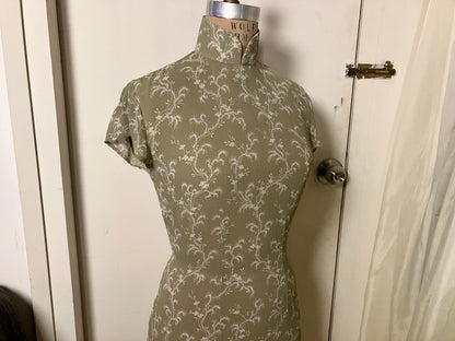 1960s Hong Kong style Translucent organza CheongSam Dress [Tailor-Made] | see through Japanese textile shortsleeves side slits Chinese Qipao - 企直啲 Stand Tall D