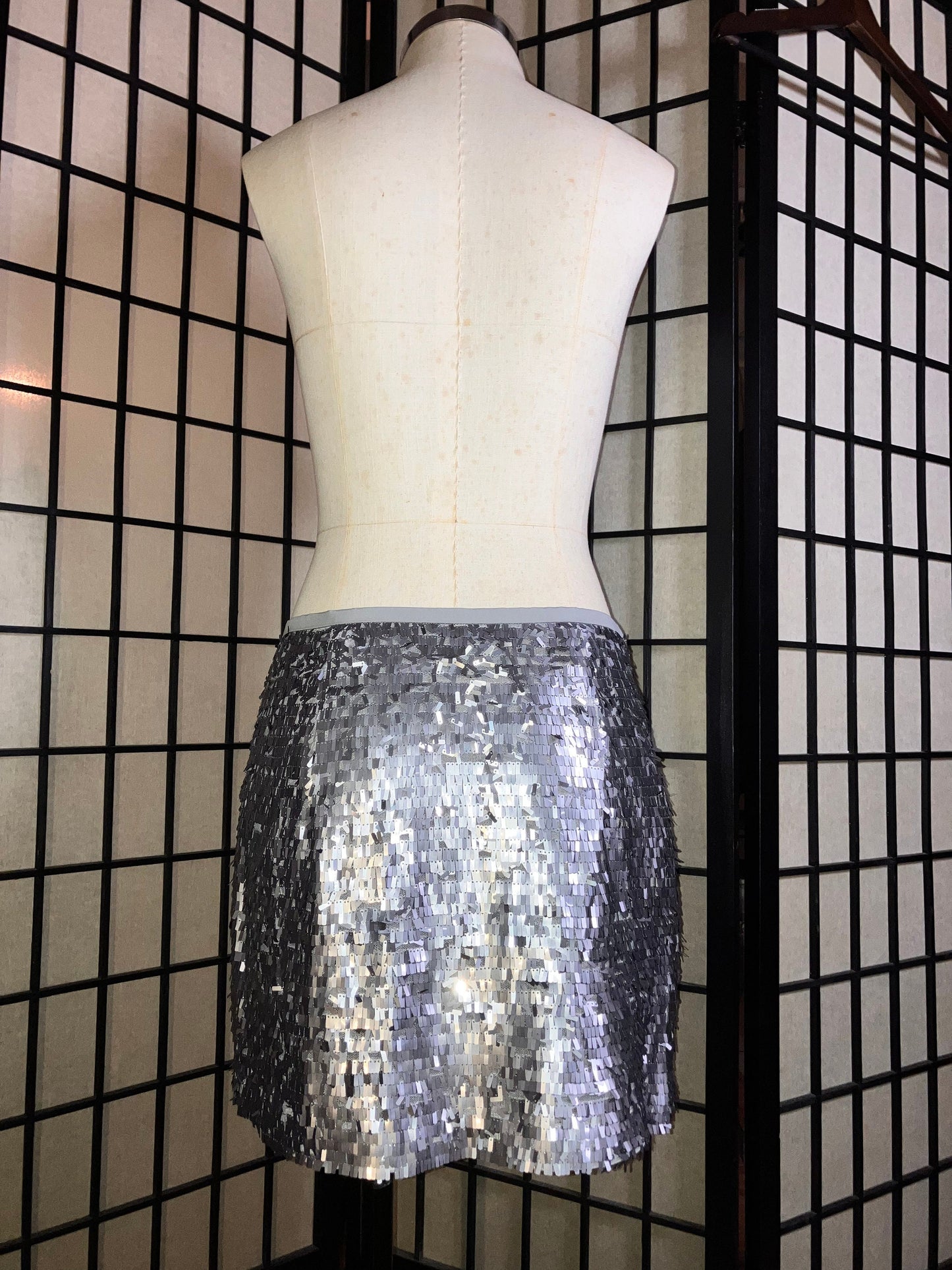 Disco ball Skirt | Silver sequins sparkling [Tailor-Made] | ANY size ,plus size,  custom length waist style cutting a line pencil metallic - 企直啲 Stand Tall D