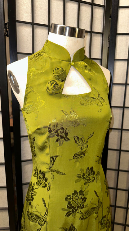 🍵 Matcha Brocade modern Qipao dress - 企直啲 Stand Tall D