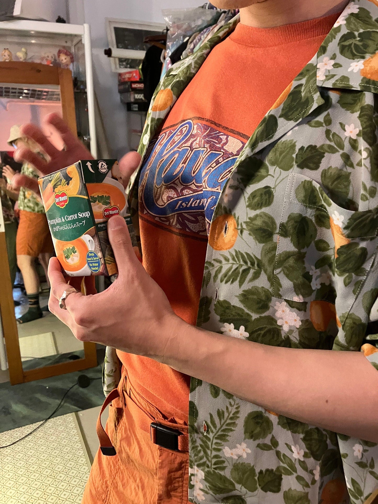 🍊Orange Peach Aloha Shirt - 企直啲 Stand Tall D