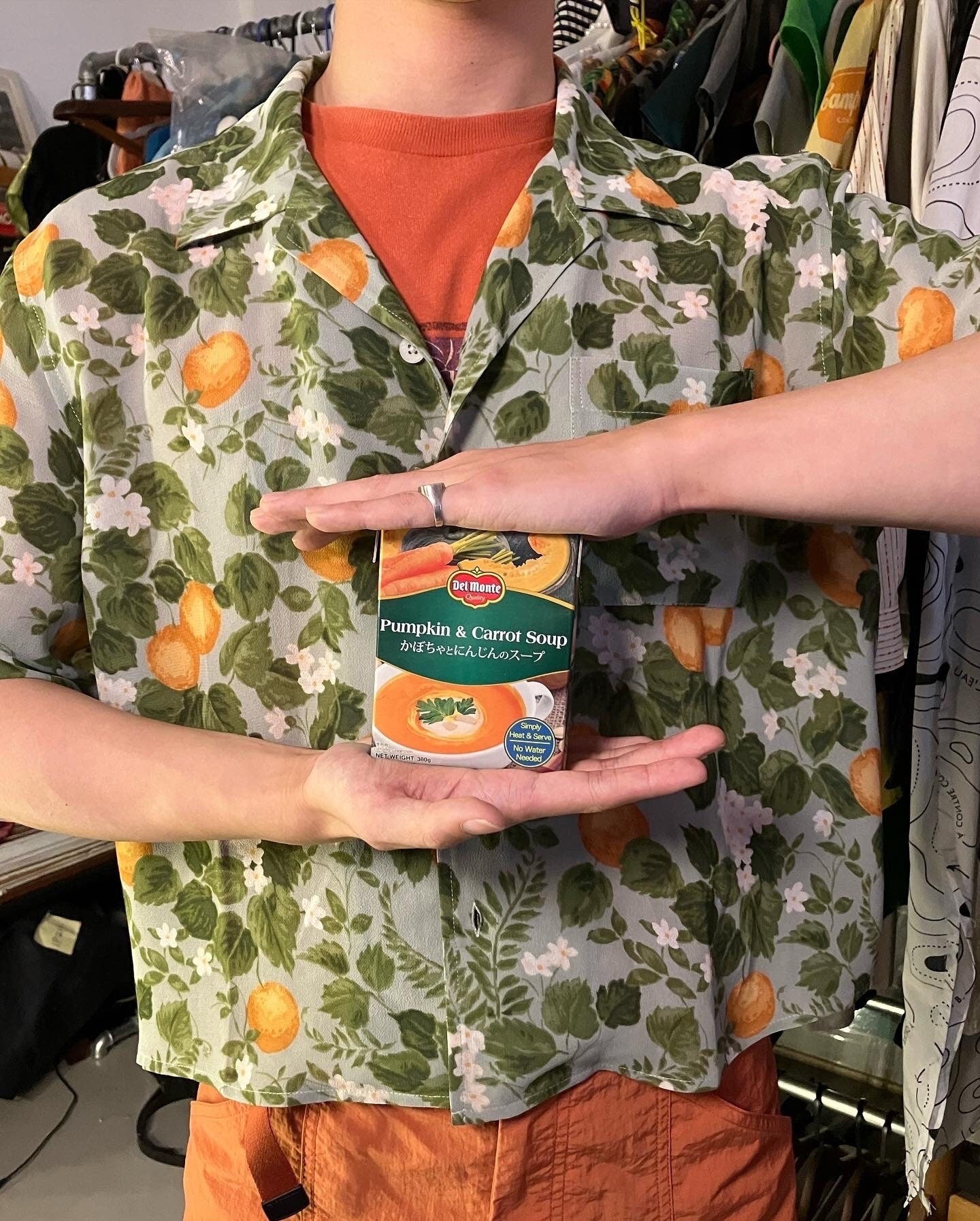 🍊Orange Peach Aloha Shirt - 企直啲 Stand Tall D