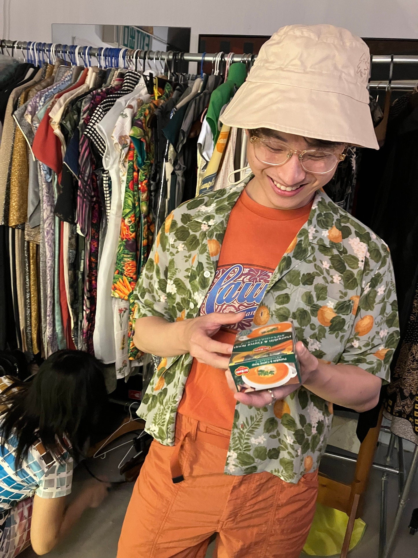 🍊Orange Peach Aloha Shirt - 企直啲 Stand Tall D