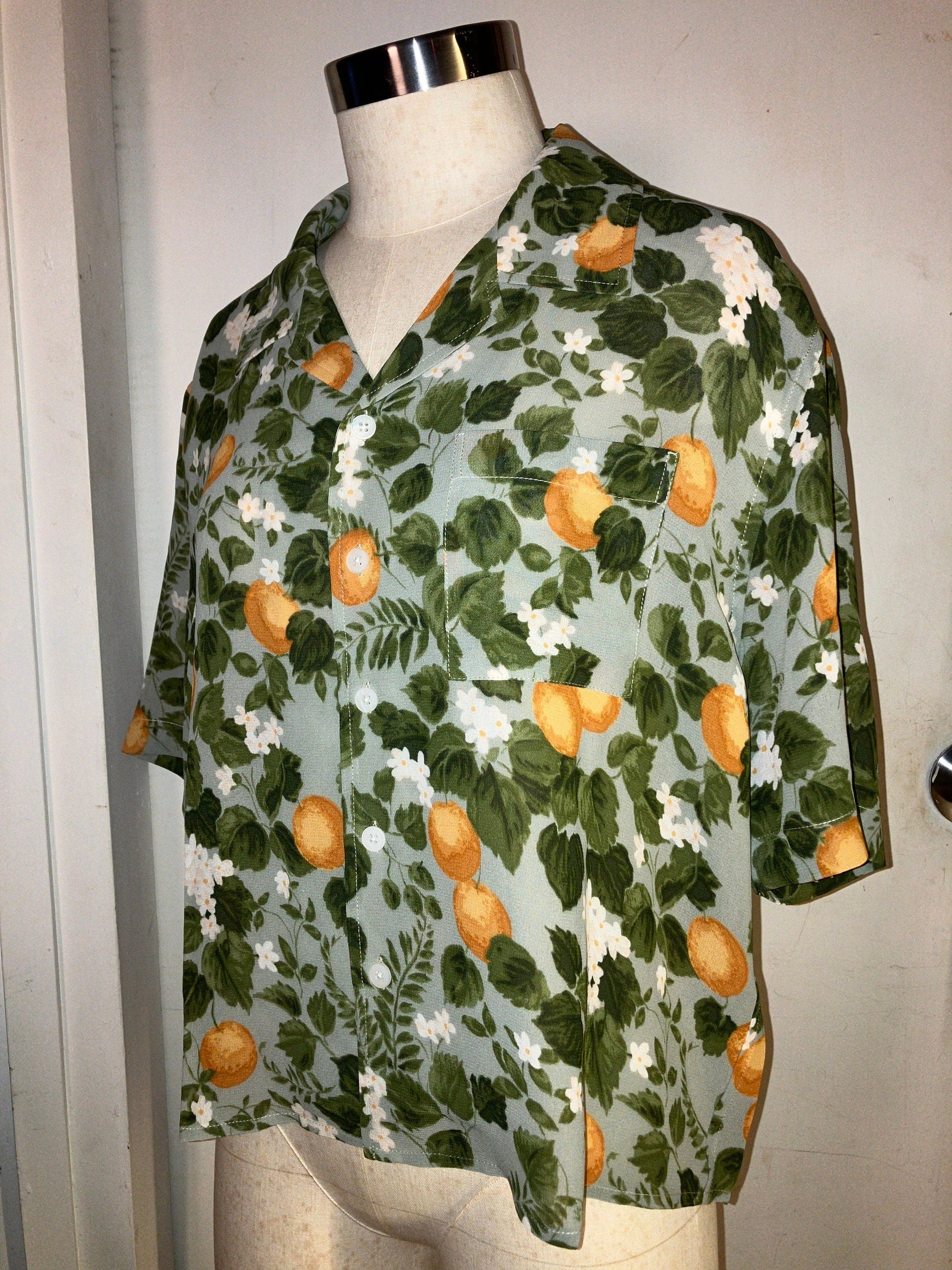 🍊Orange Peach Aloha Shirt - 企直啲 Stand Tall D