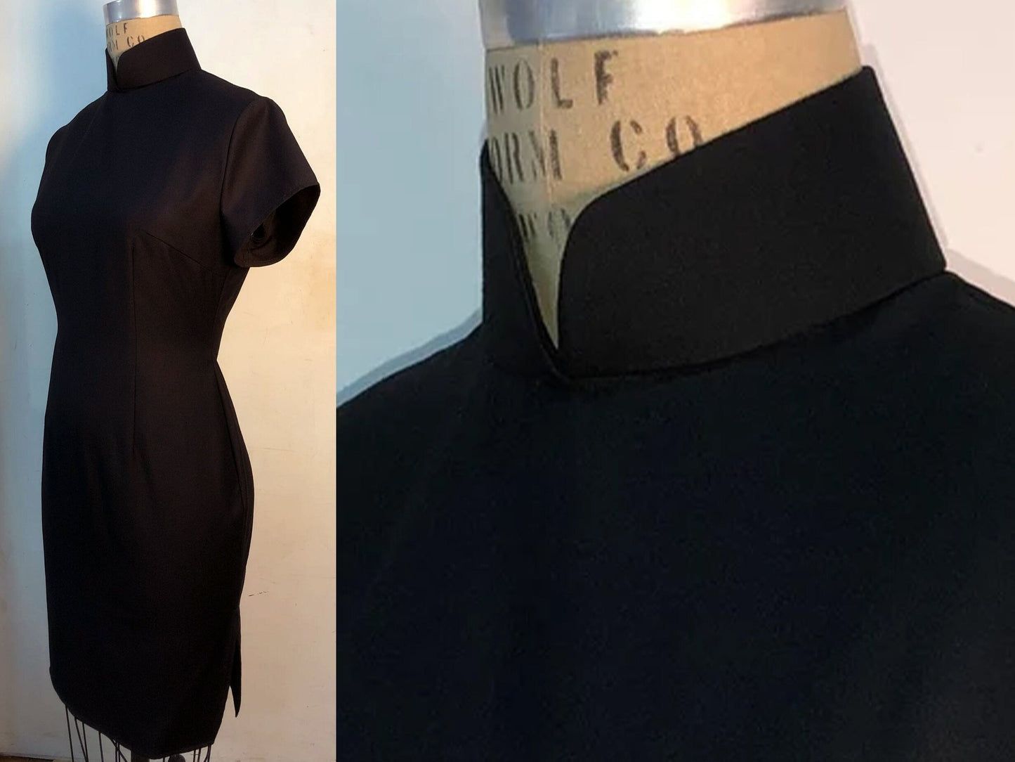 ♥ Silk Wool Little Black Cheongsam - 企直啲 Stand Tall D